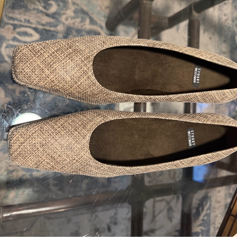 Stuart Weitzman Textured Brown Loafers